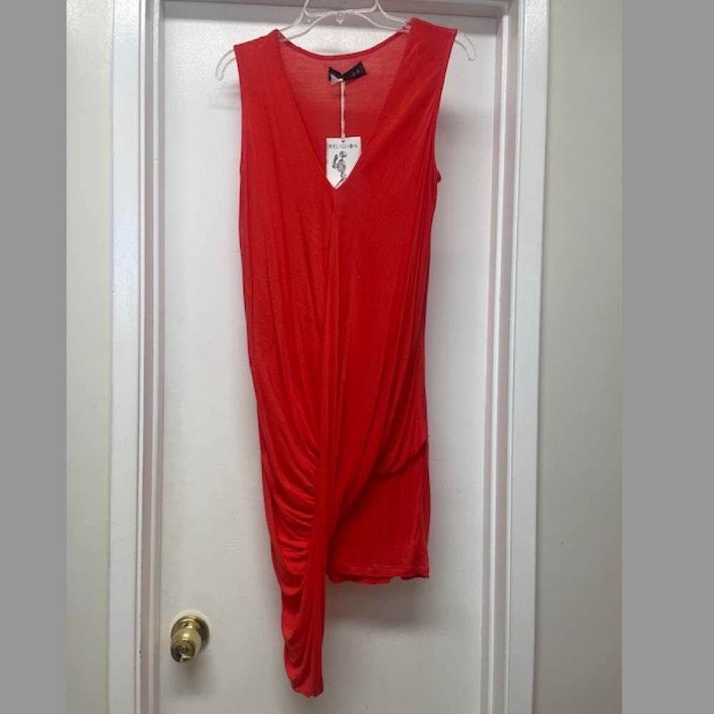 NWT Religion UK Draped Asymmetric Dress